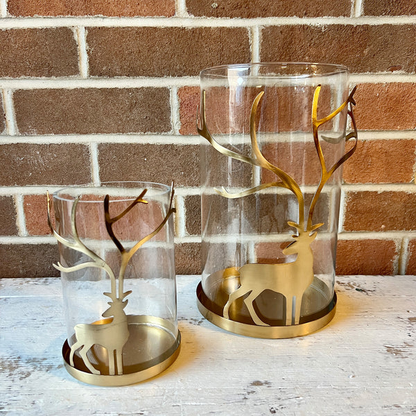 Gold Stag Deer Martini Glasses