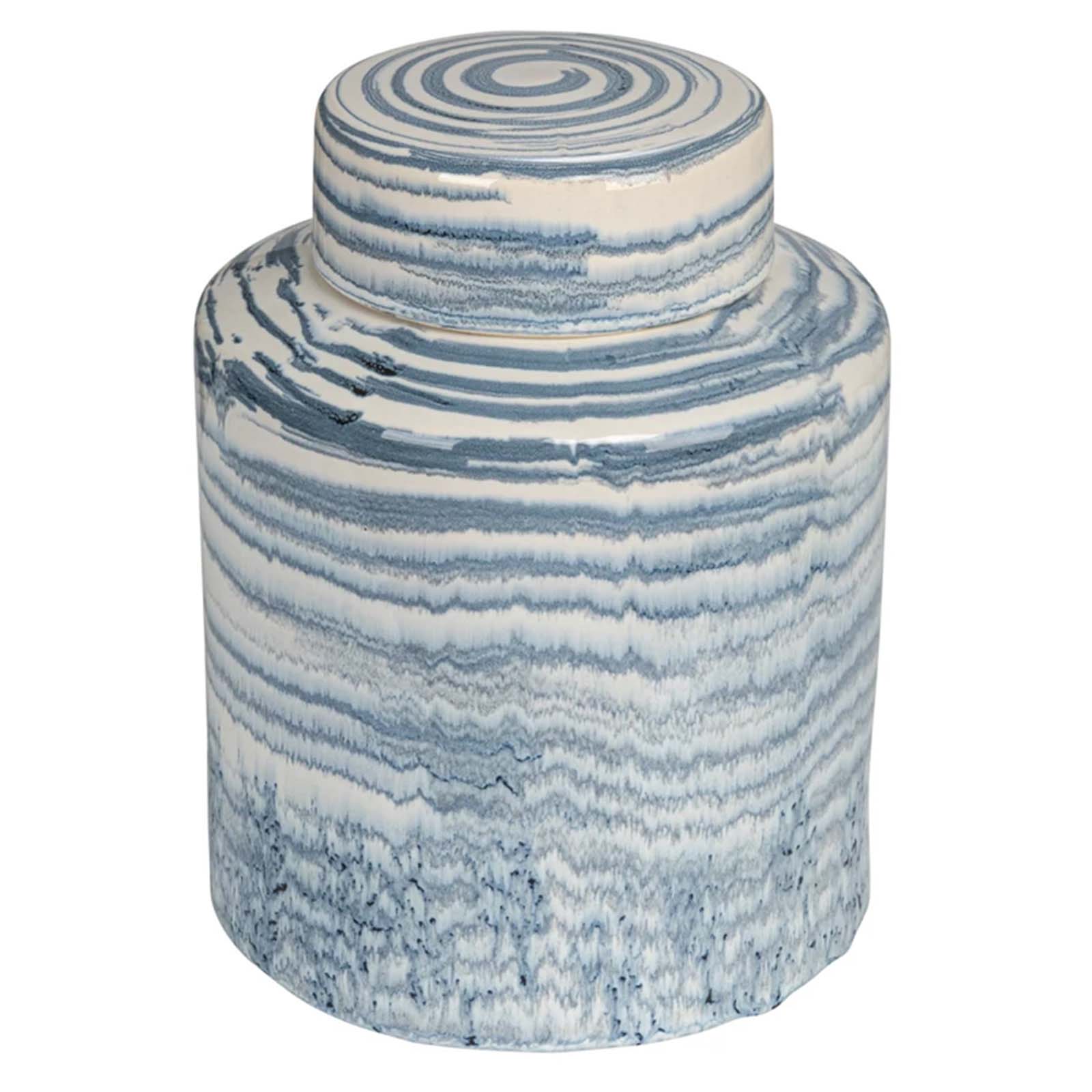 Stoneware Jar-- Blue Stripe