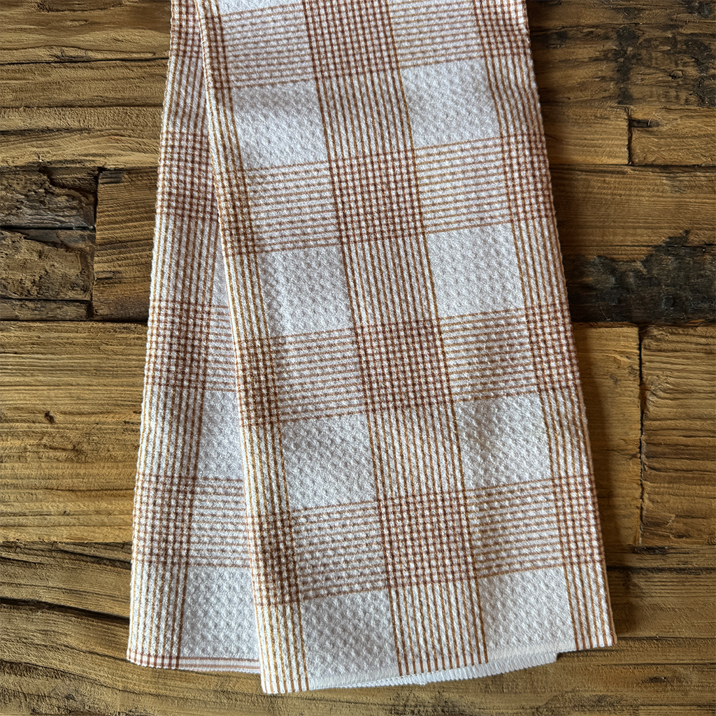 Vintage Gingham Natural Tea Towel