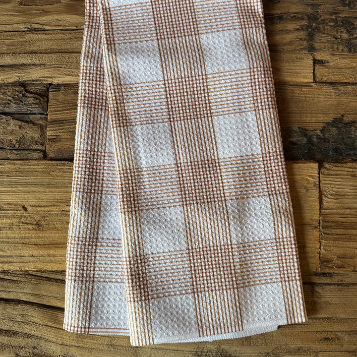 Vintage Gingham Natural Tea Towel
