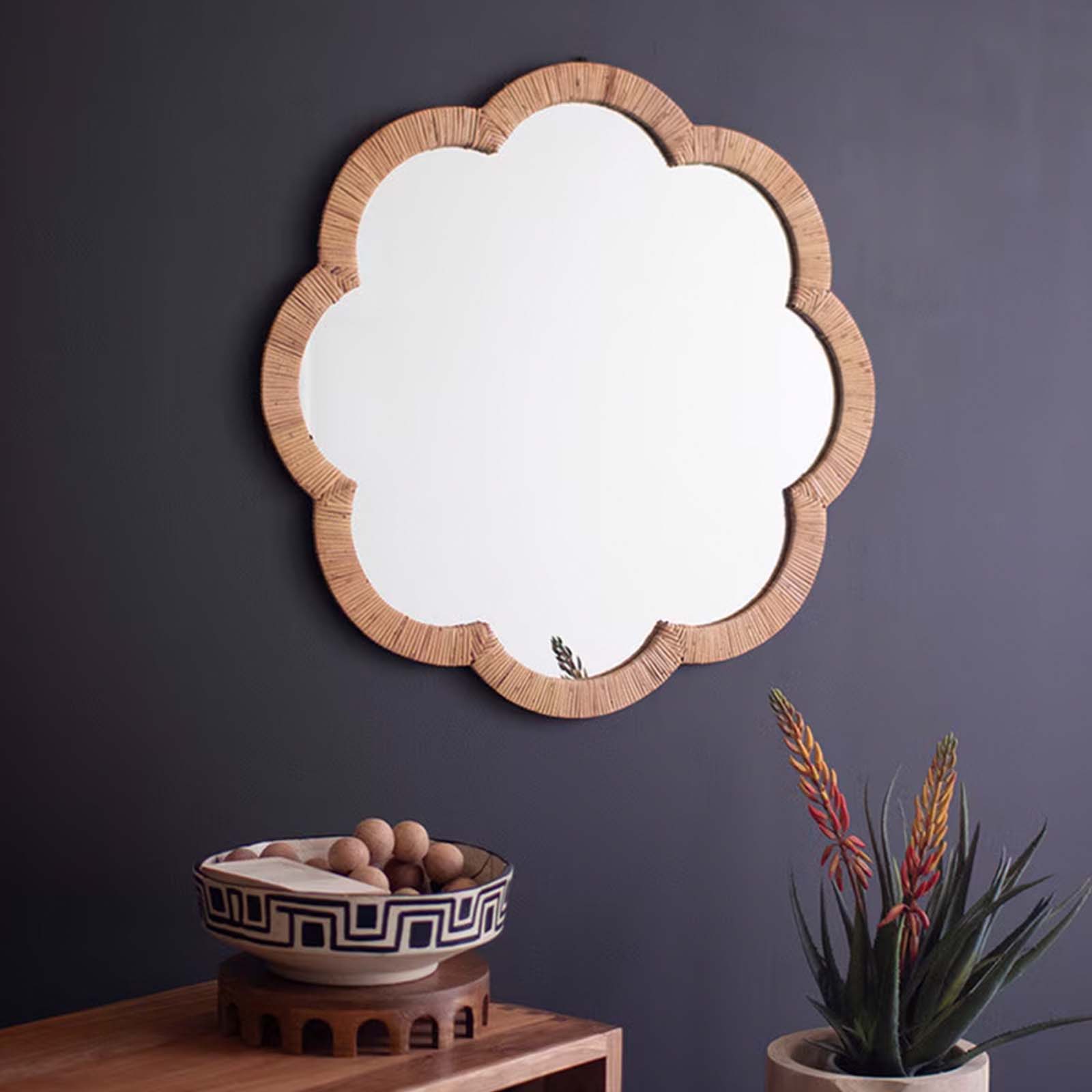 Cane Flower Frame Mirror