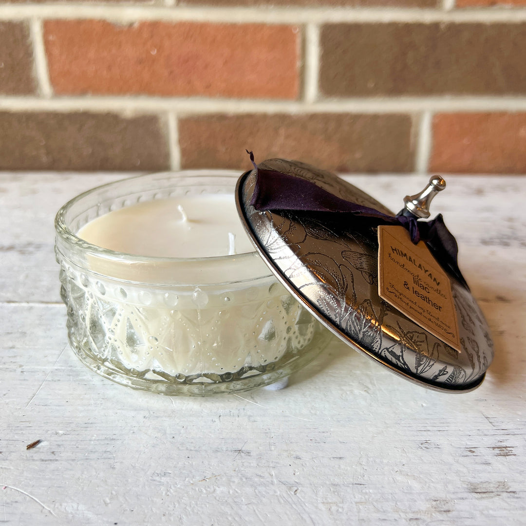 Candle Pot - Lilac & Leather