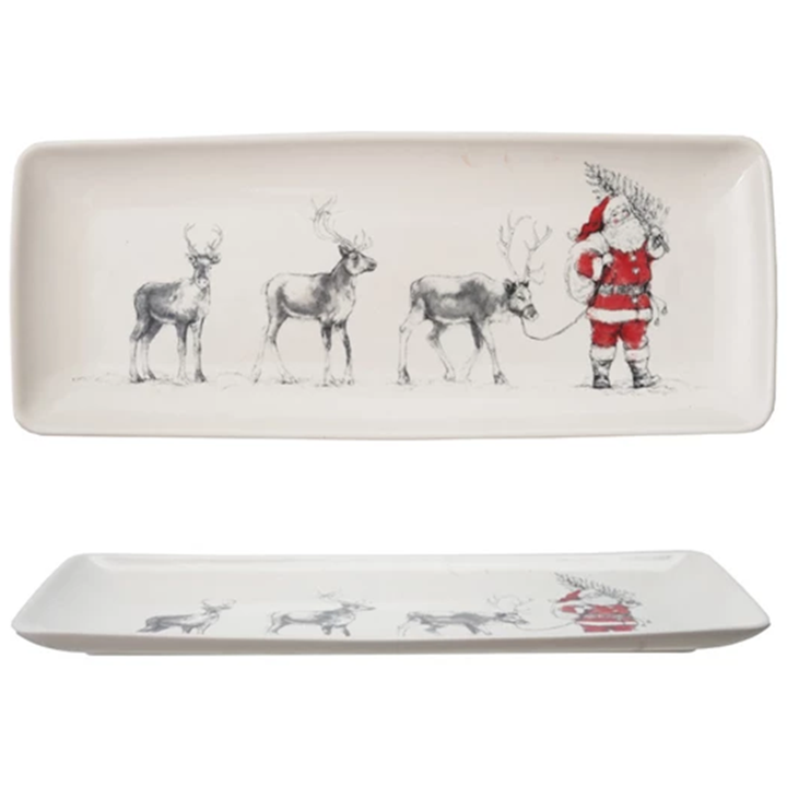 Santa Platter w/ Reindeer