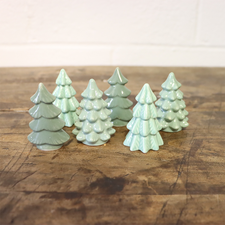 Stoneware Trees - Green S/6