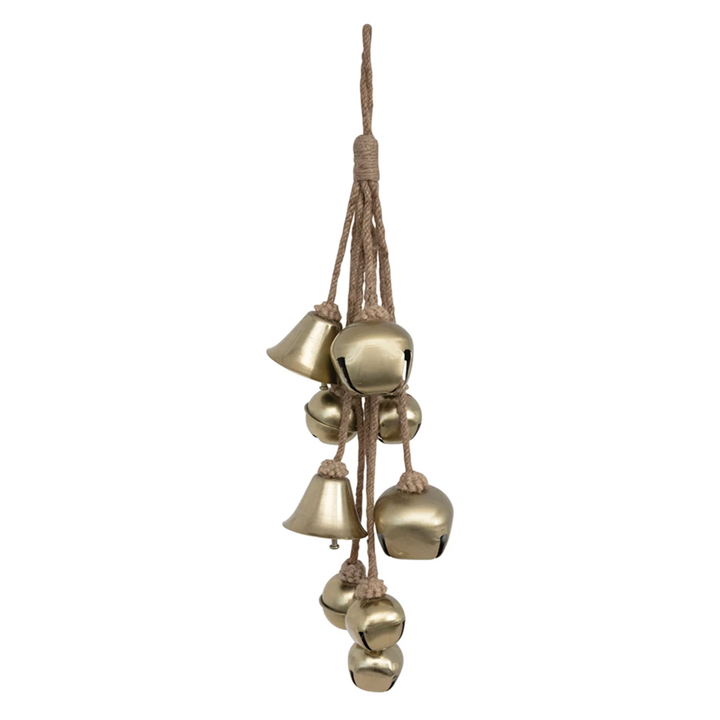 Bell Cluster w/ Rope - Brass