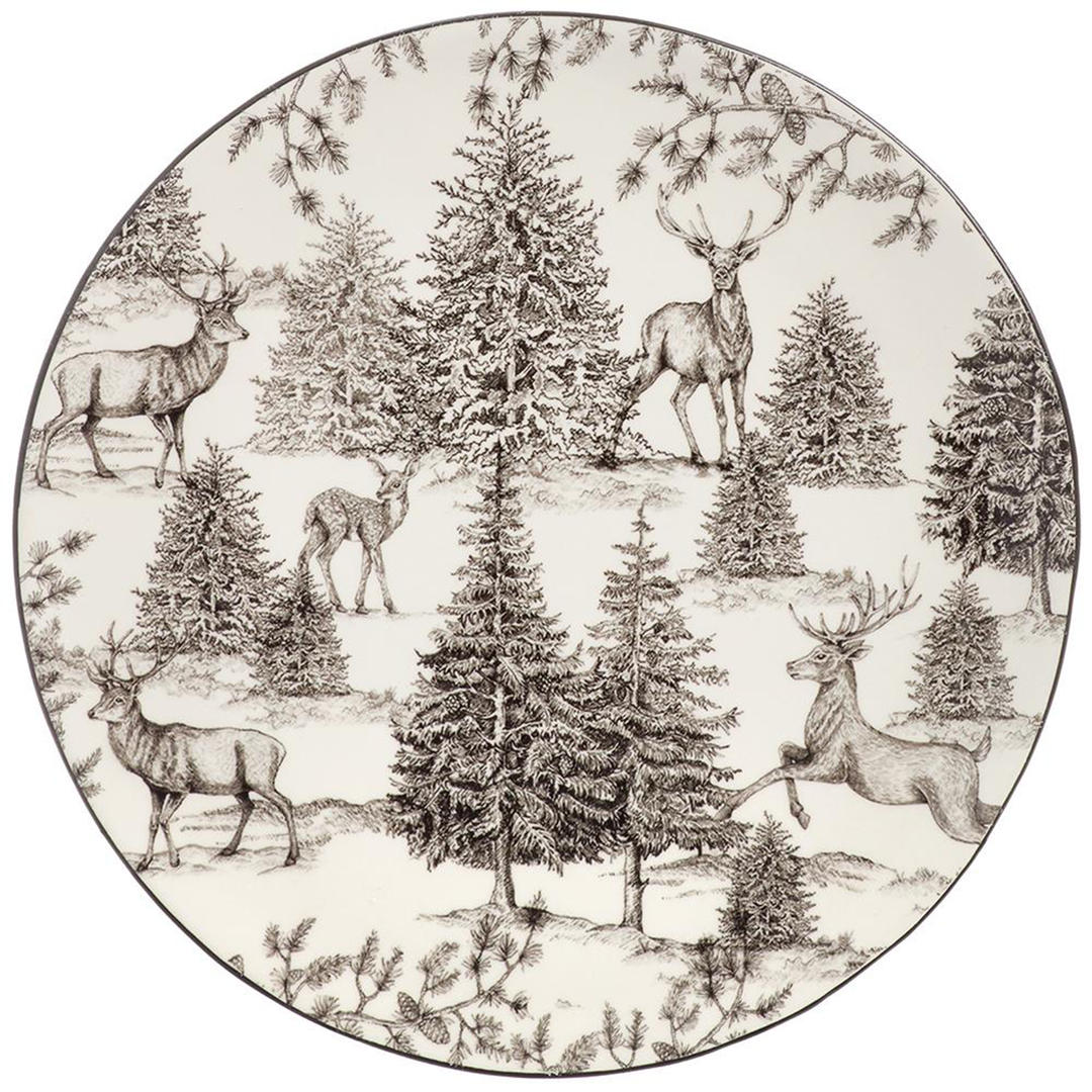 8" Tree/Reindeer Plate