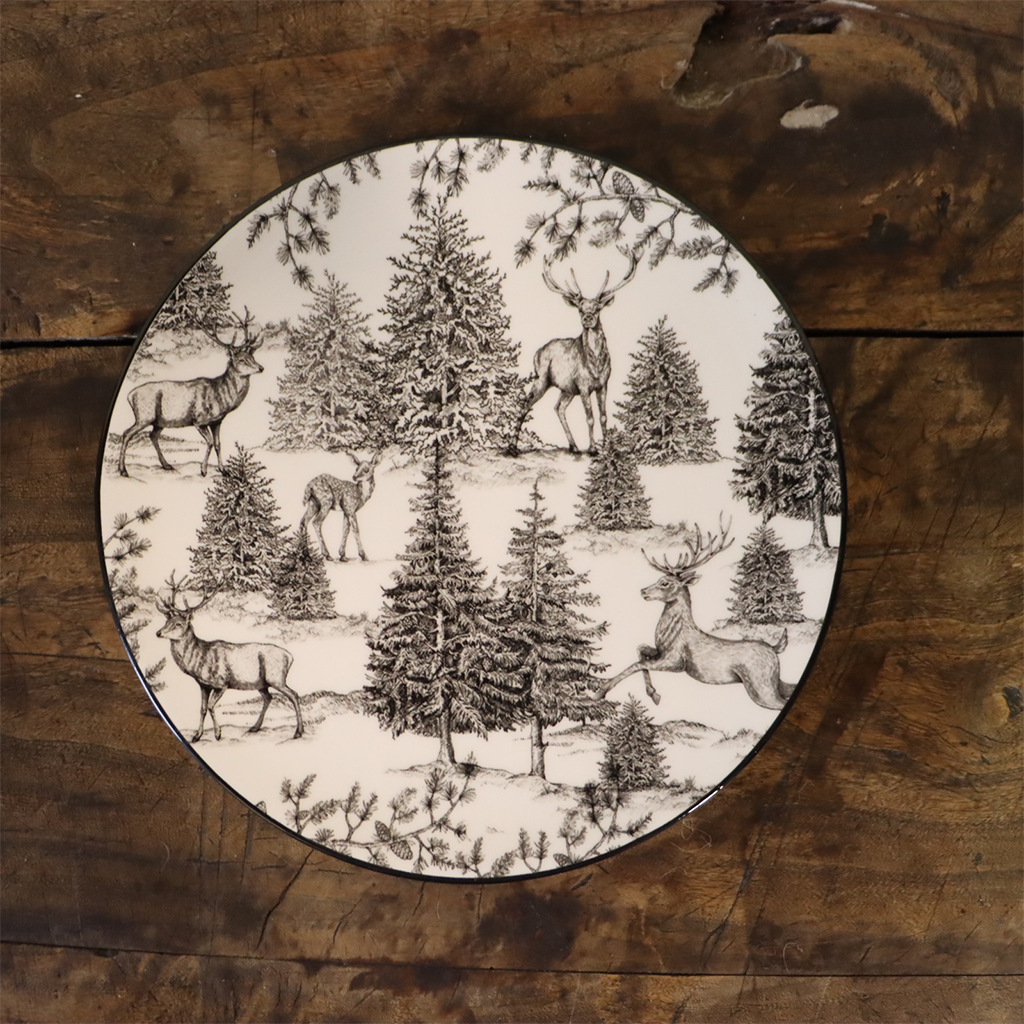 8" Tree/Reindeer Plate