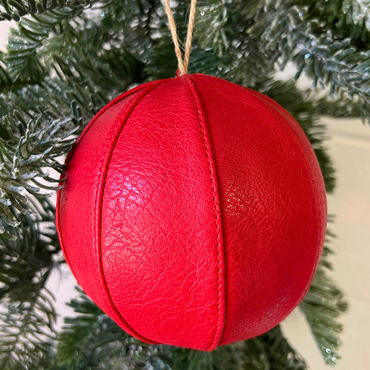 5" Faux Leather Ball Ornament