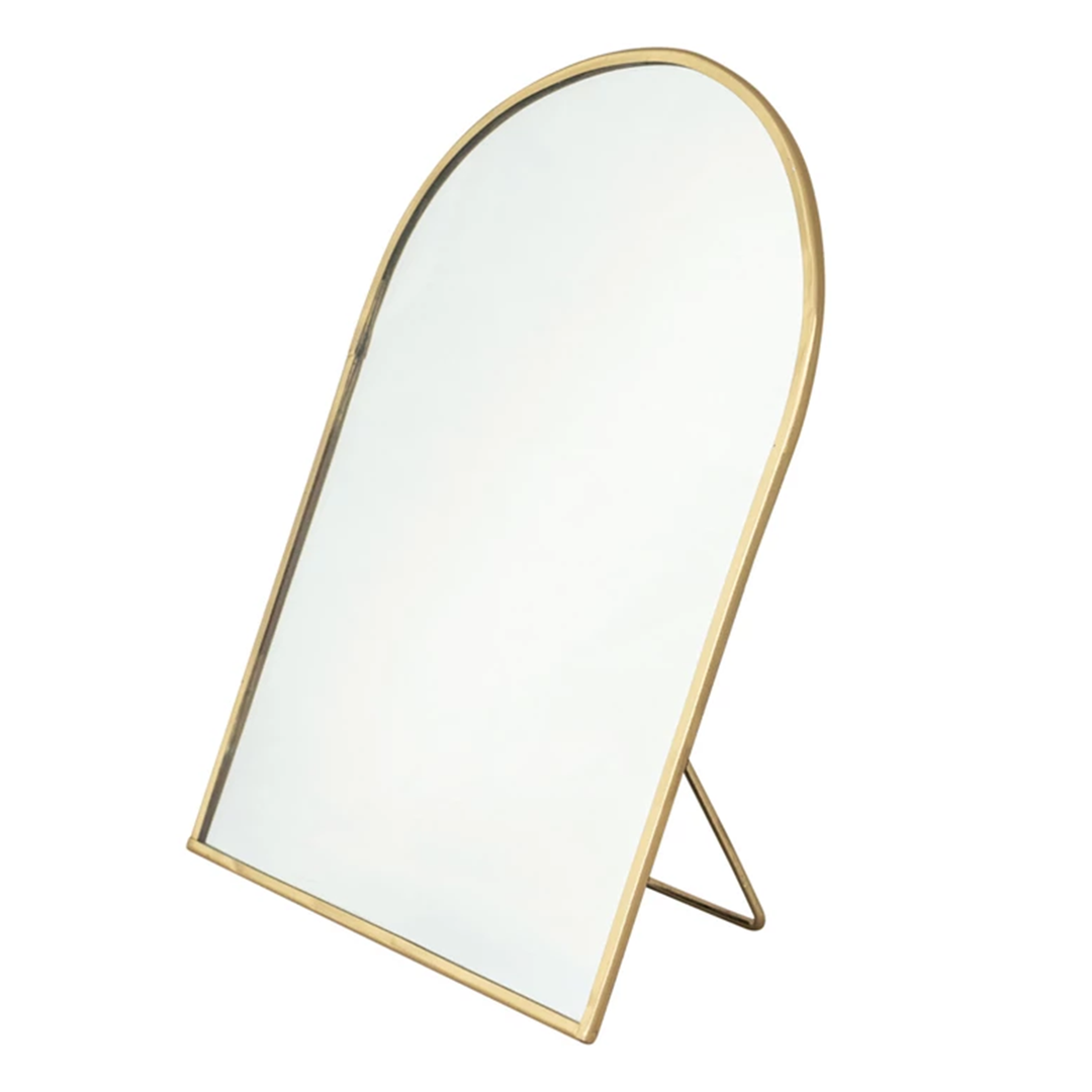 Brass Arched Standing Mirror