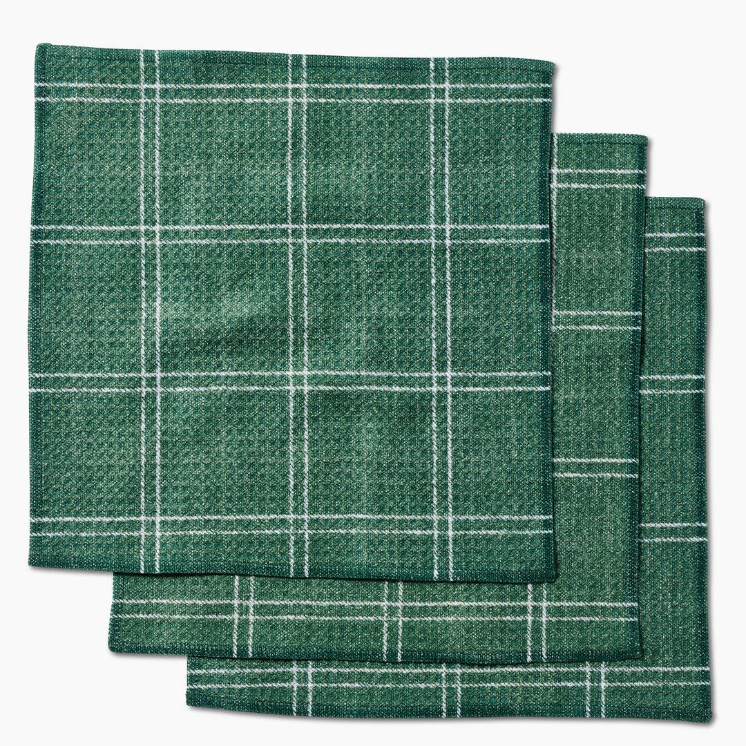 Pine Forest Plaid Dishcloth Set