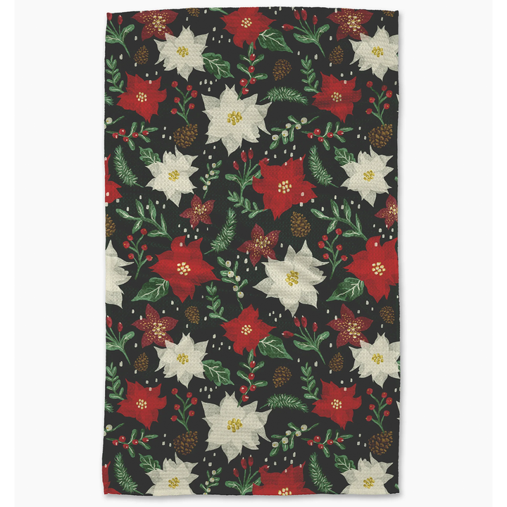 Jolly Poinsettias Tea Towel