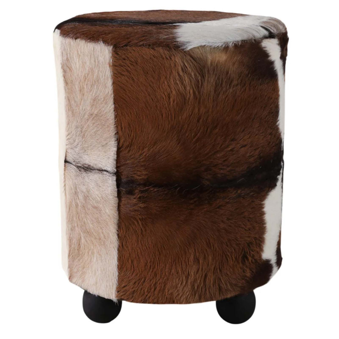 Hair on Hide Ottoman