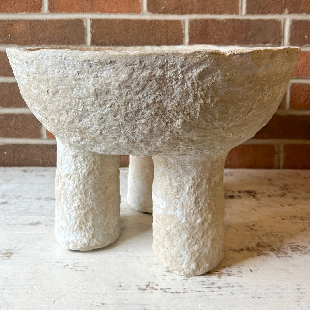 Paper Mache Bowl - White