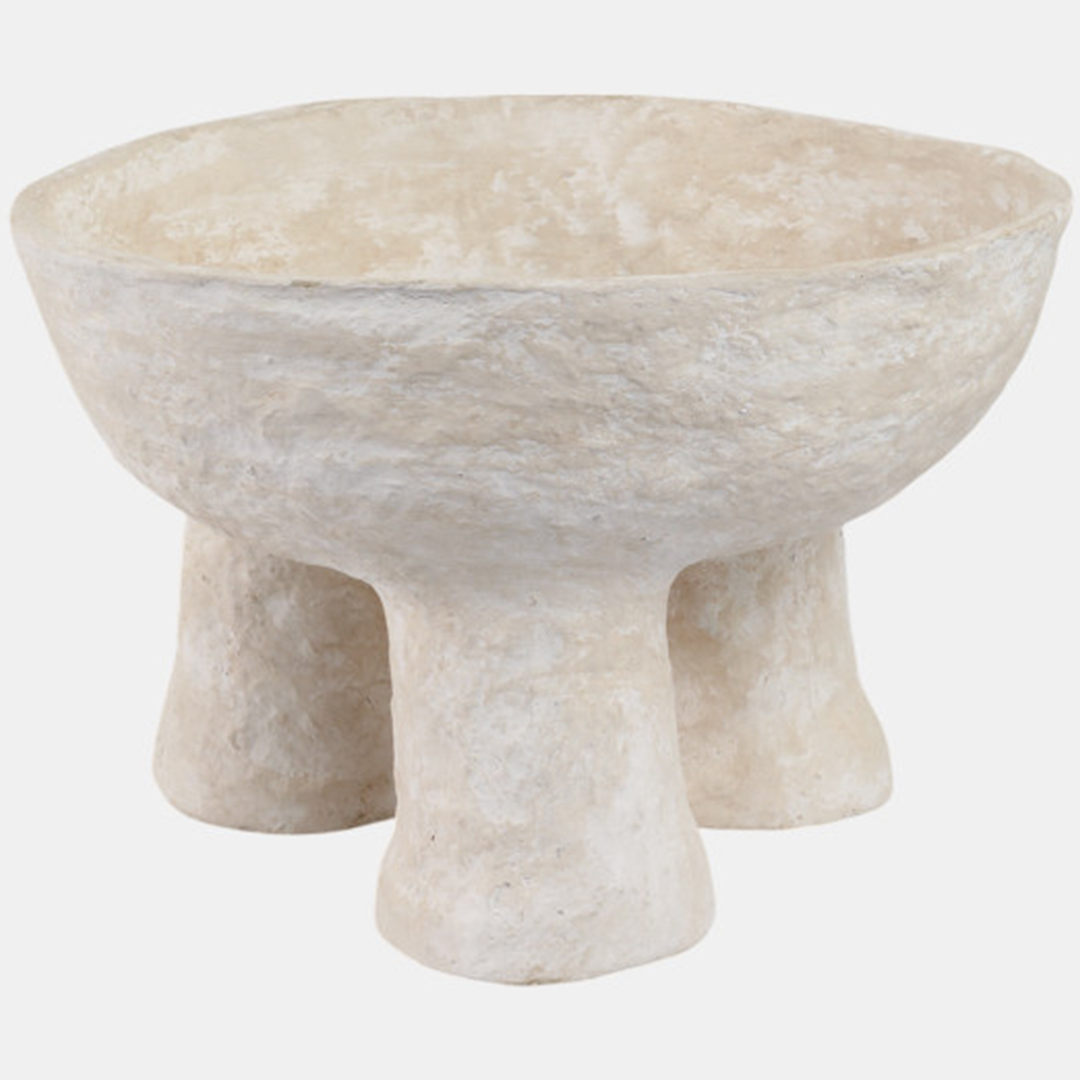 Paper Mache Bowl - White
