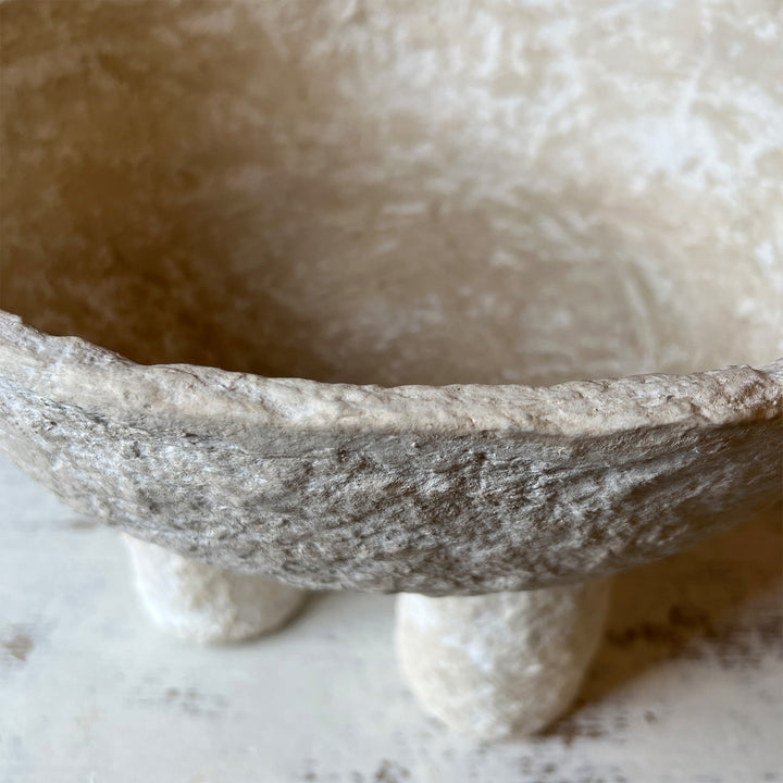 Paper Mache Bowl - White