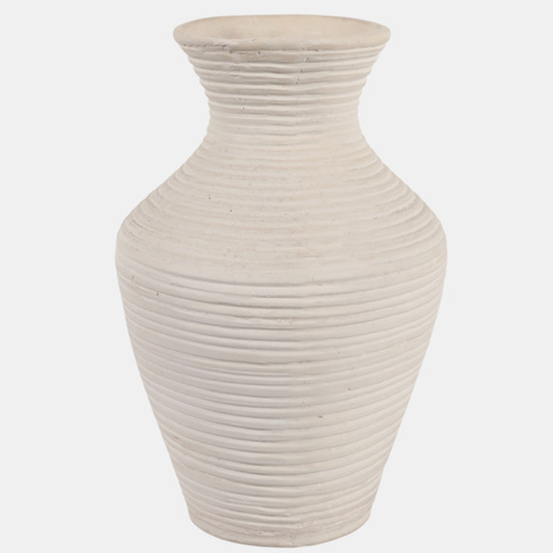 Ribbed Vase - Ivory