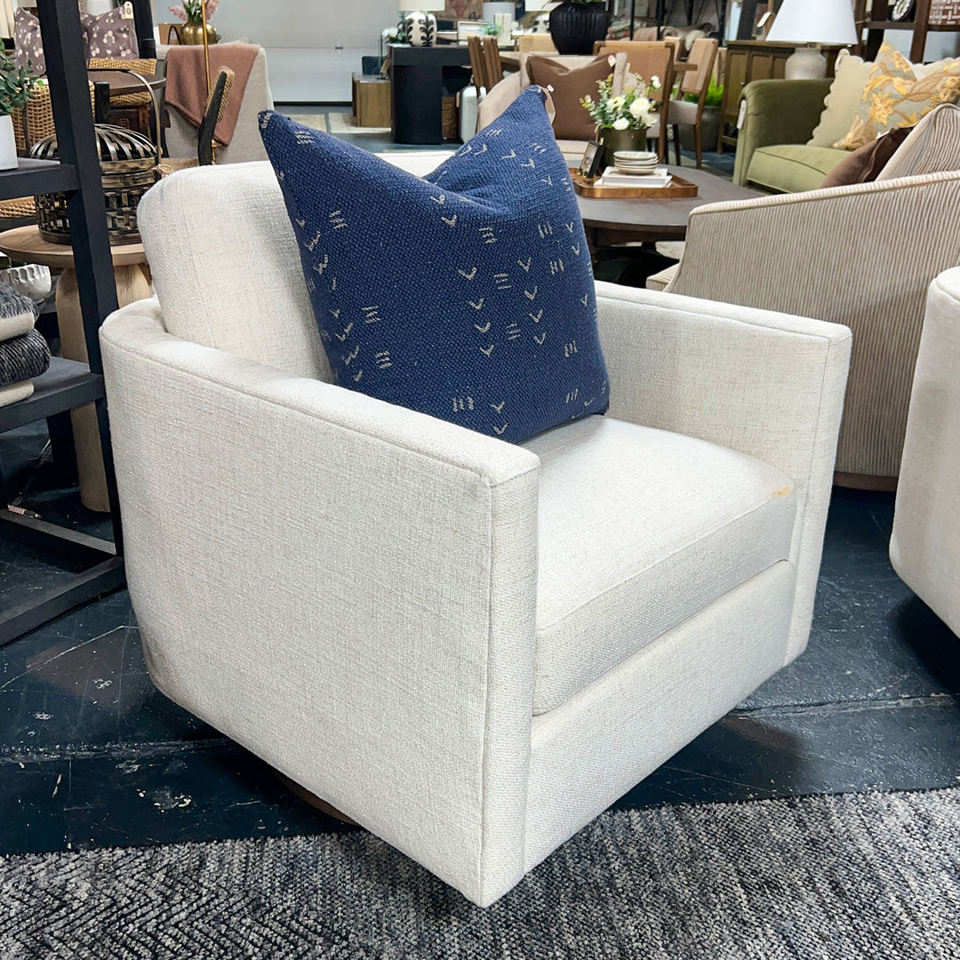 Owen Exposed Wood Swivel Chair
