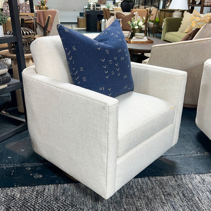 Owen Exposed Wood Swivel Chair