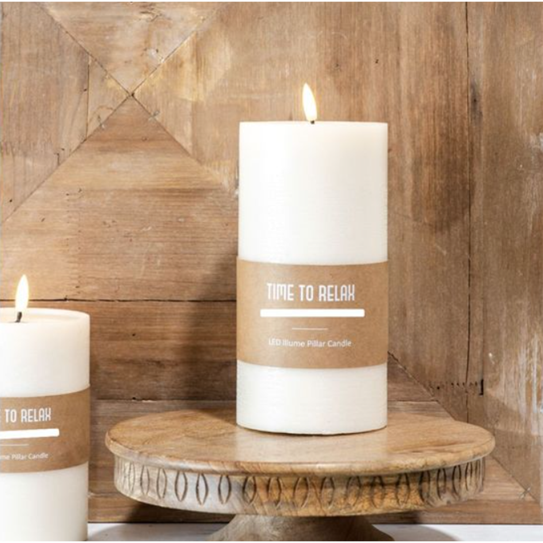 8" Wide LED Pillar Candle