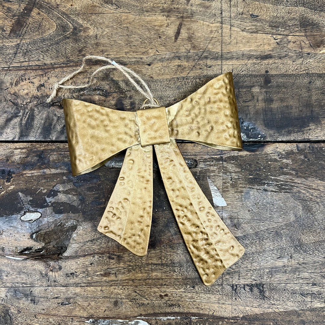 Gold Metal Bow Ornament