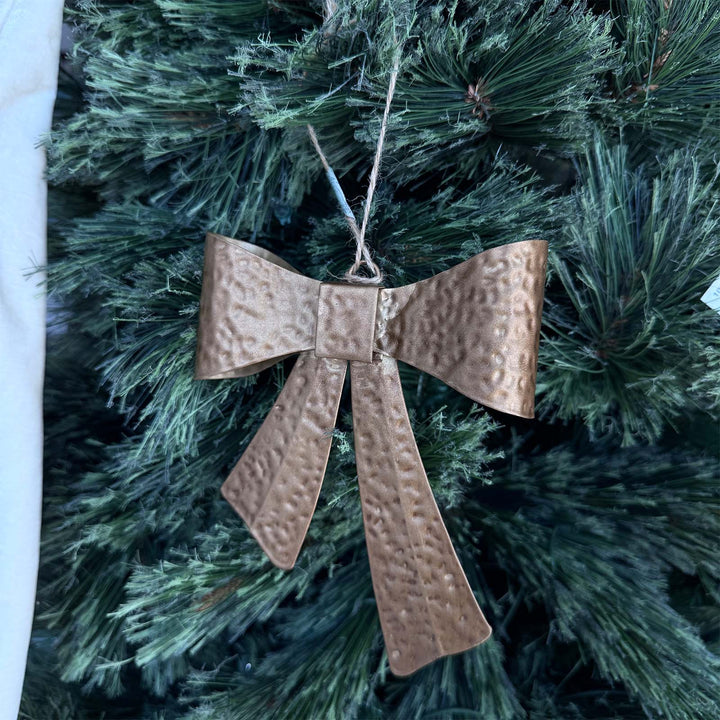 Gold Metal Bow Ornament