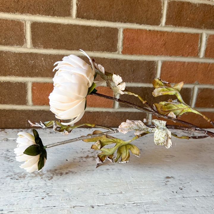 Real Touch Blooming Dahlia Spray, Cream