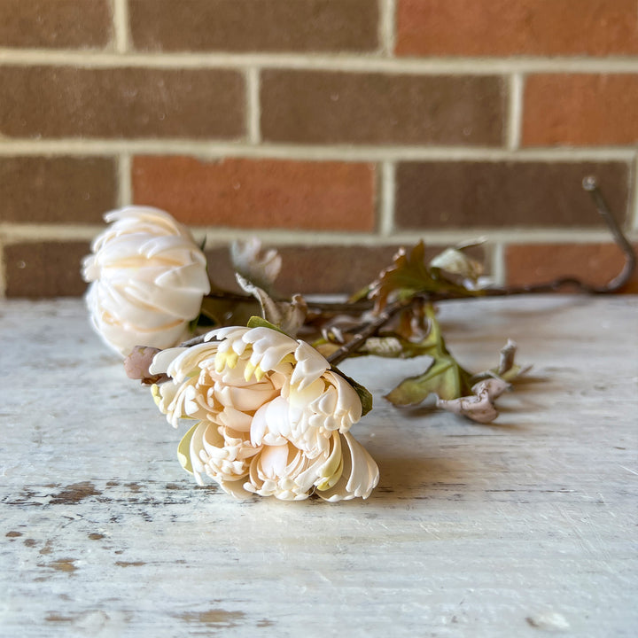Real Touch Blooming Dahlia Spray, Cream