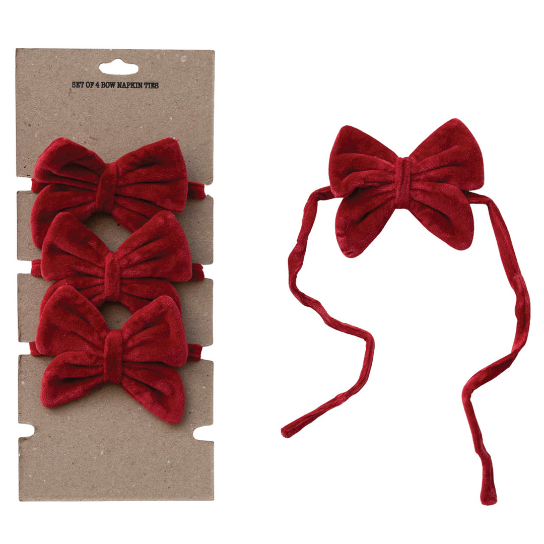 Bow Napkin Ties - Red