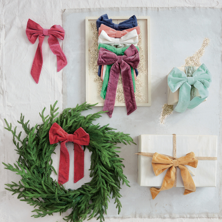 Small Velvet Clip-On Bow