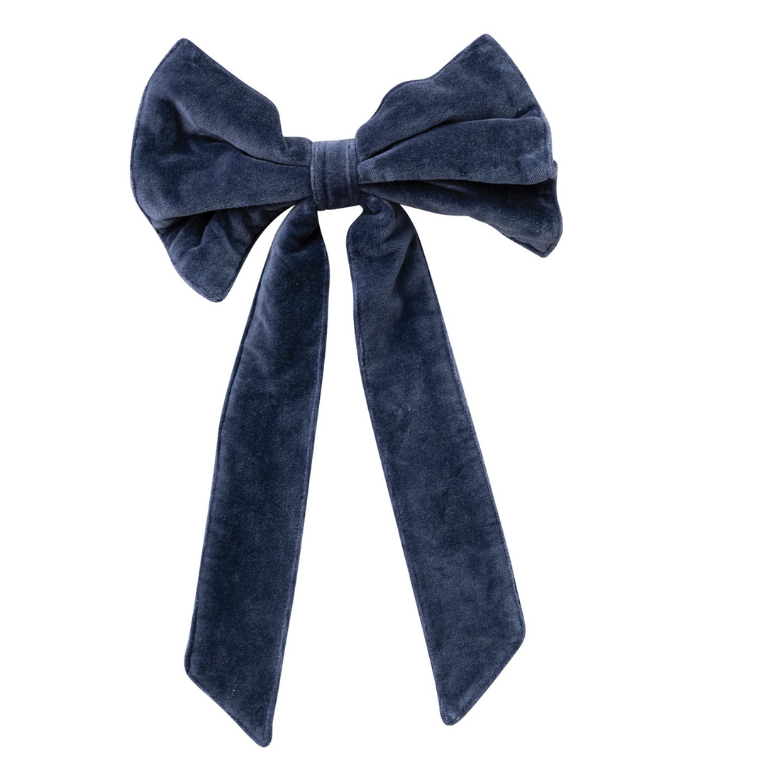 Small Velvet Clip-On Bow