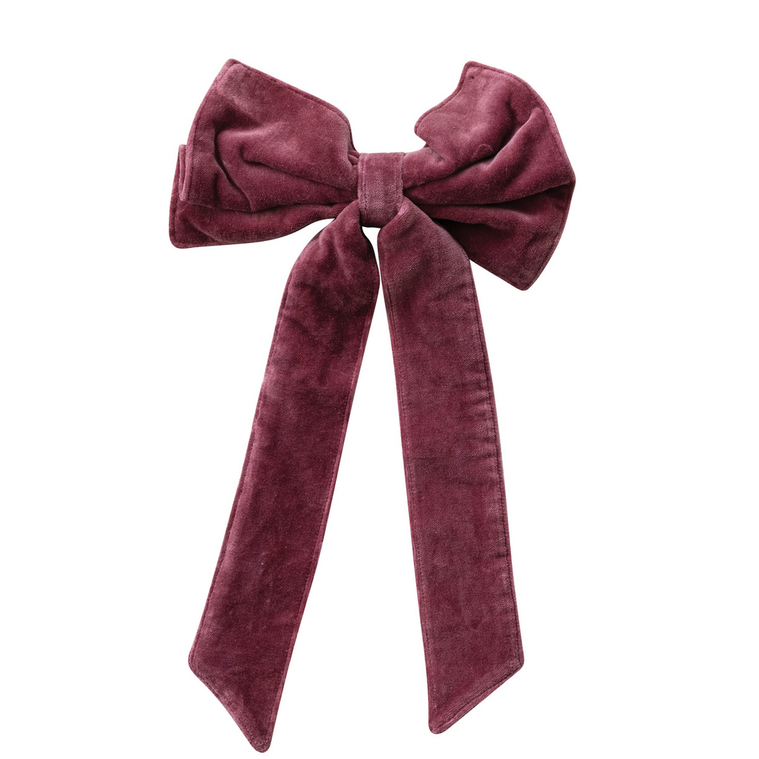 Small Velvet Clip-On Bow