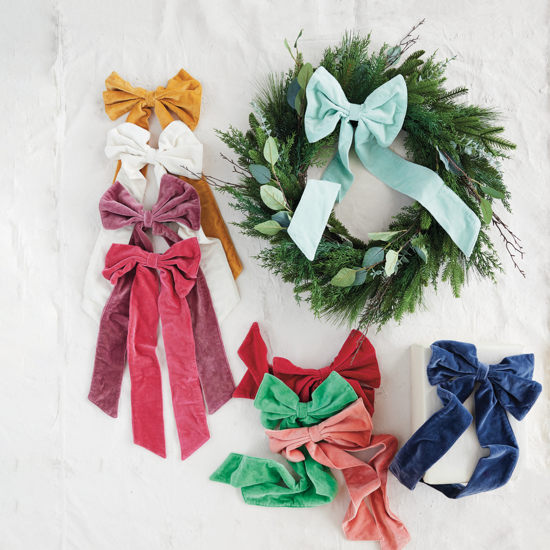 Large Velvet Clip-On Bow