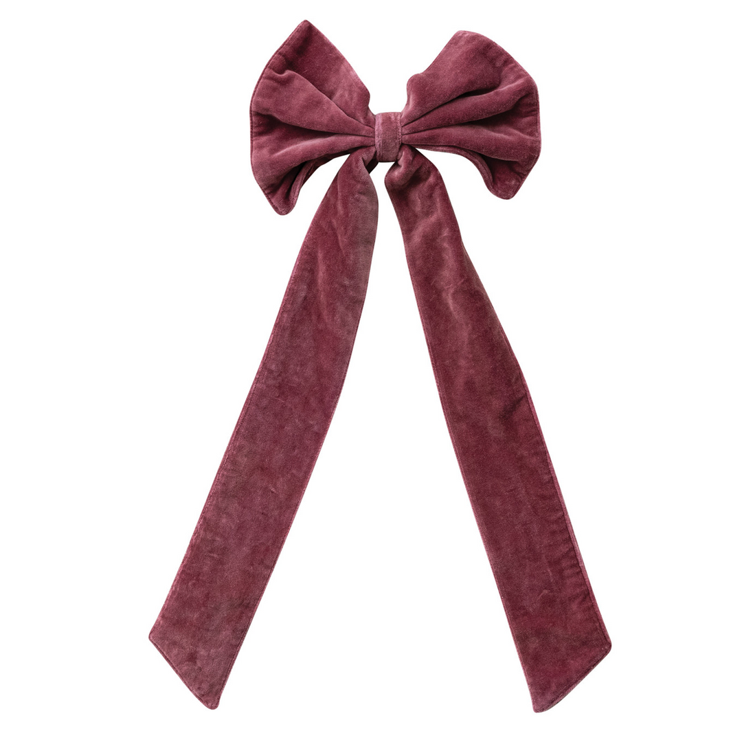 Large Velvet Clip-On Bow