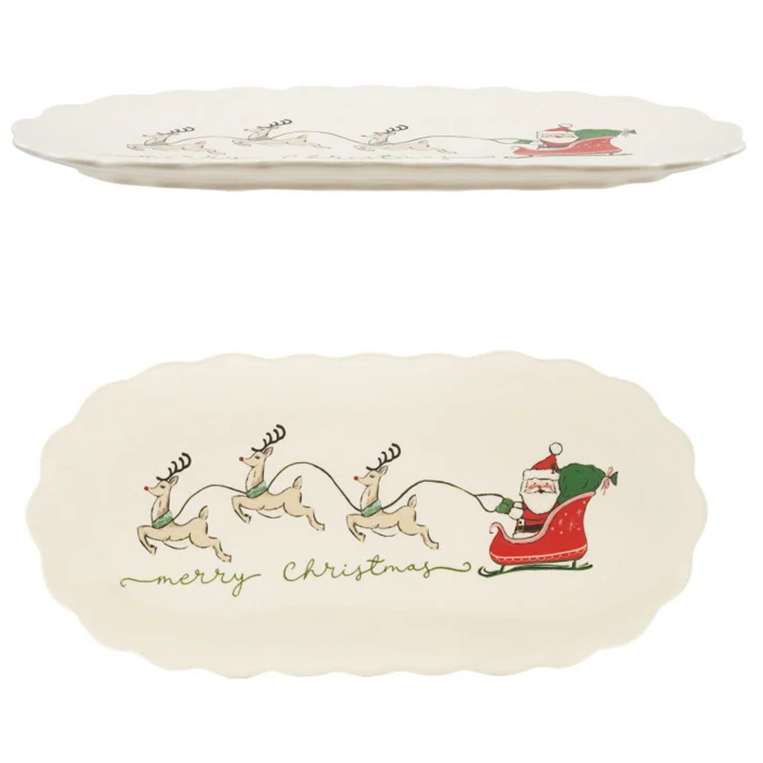 "Merry Christmas" Scalloped Platter