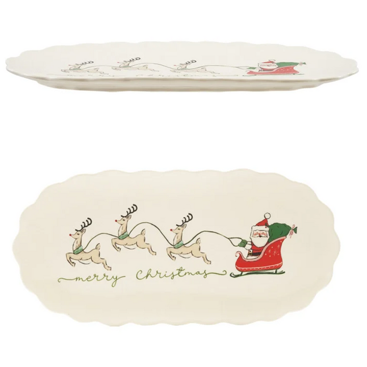 "Merry Christmas" Scalloped Platter