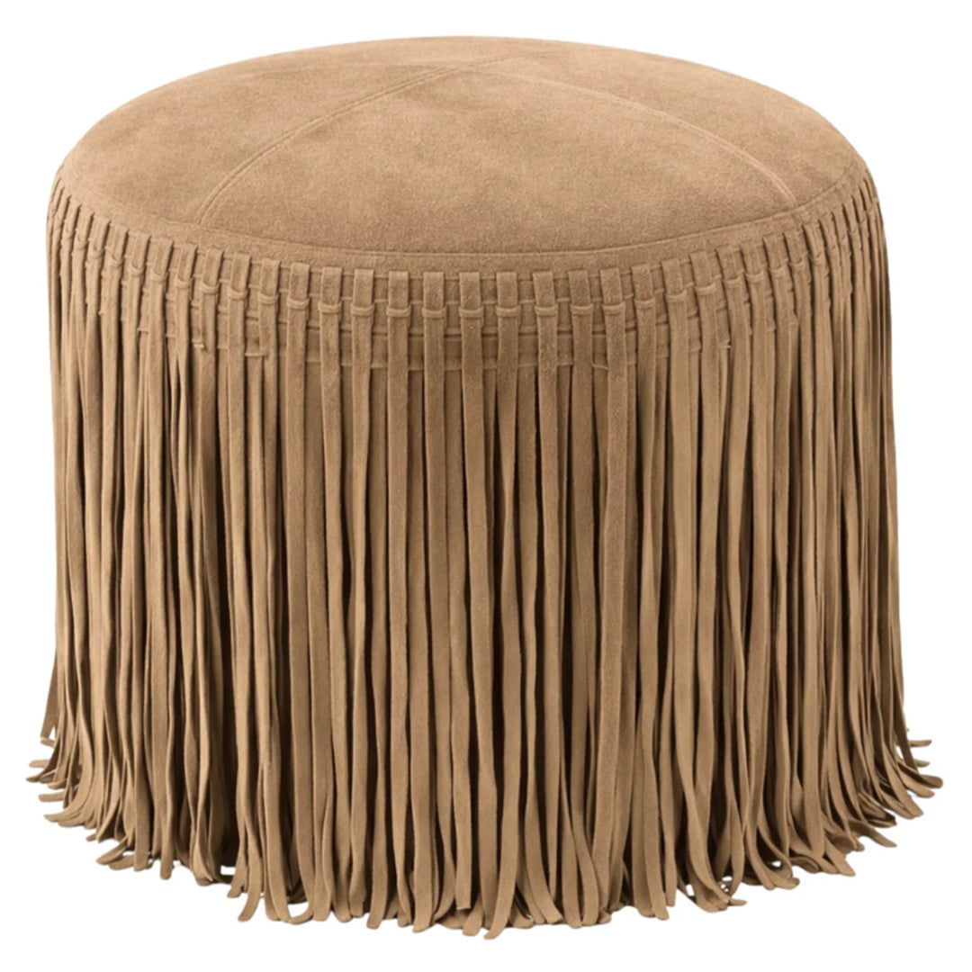 Fringe Pouf - Light Brown