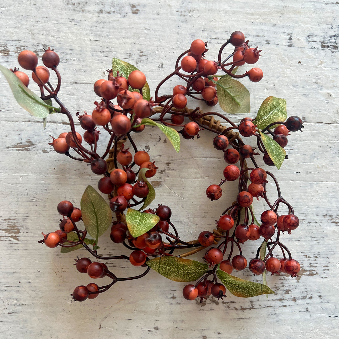 12" Brown Berry Candle Ring
