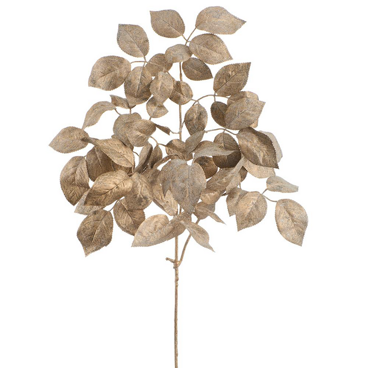Glittered Rose Leaf - Beige