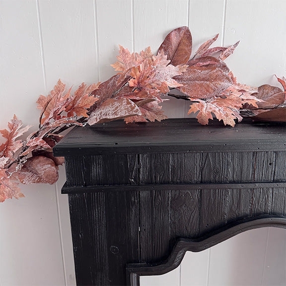 6' Iced Maple/Magnolia Garland