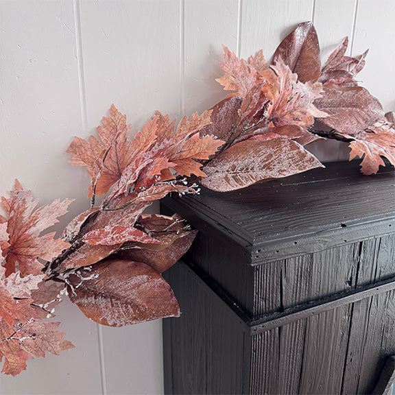 6' Iced Maple/Magnolia Garland