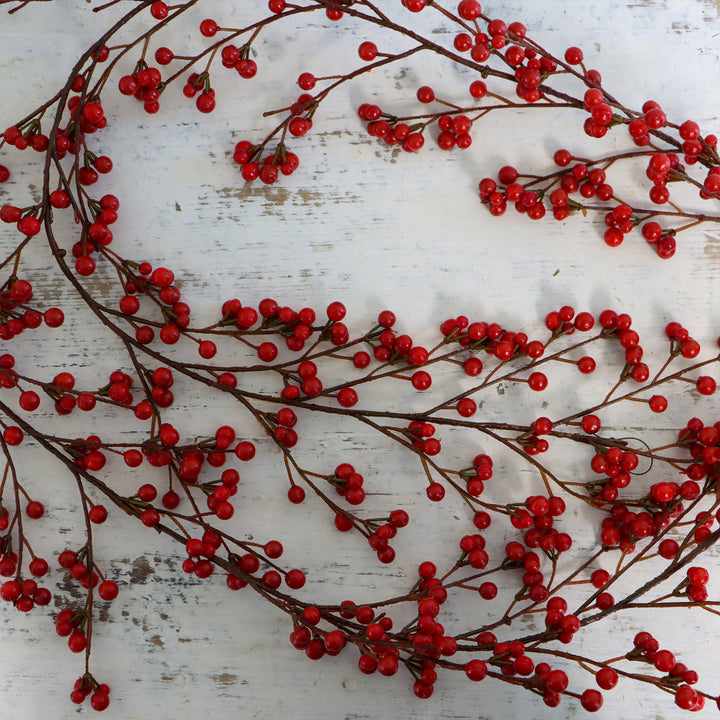 6' Berry Garland - Red