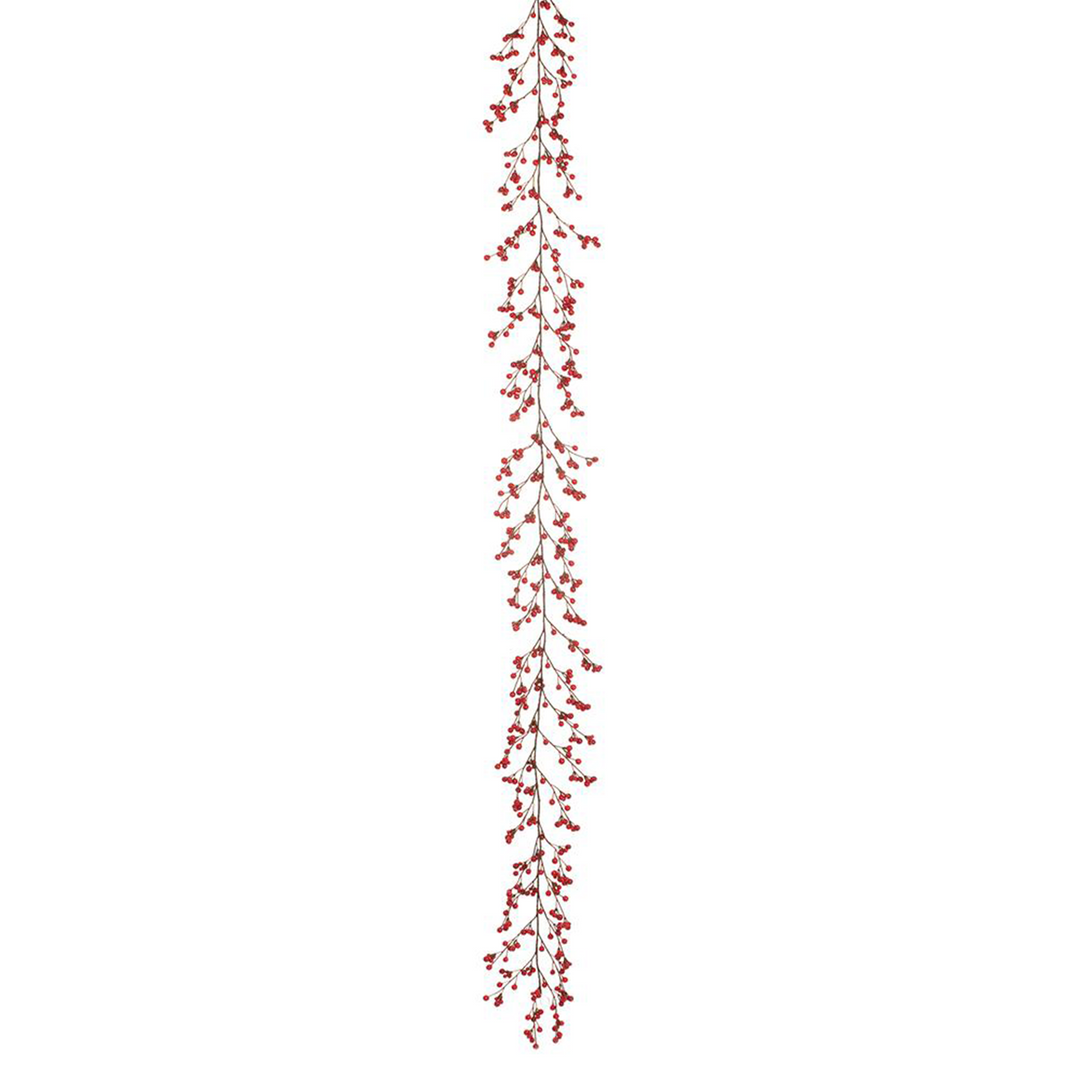 6' Berry Garland - Red
