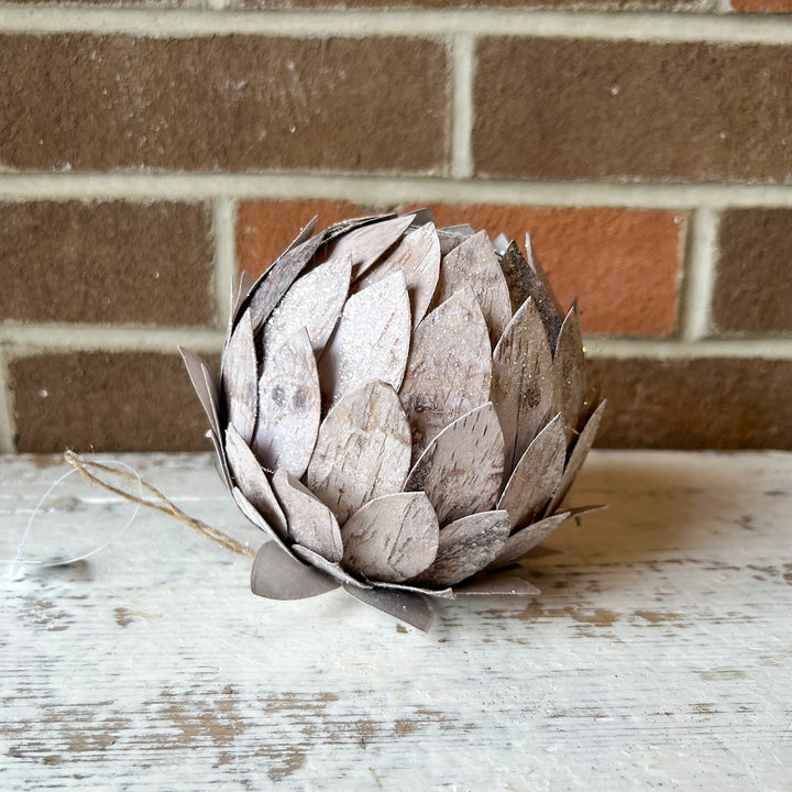 Glittered Wood Artichoke