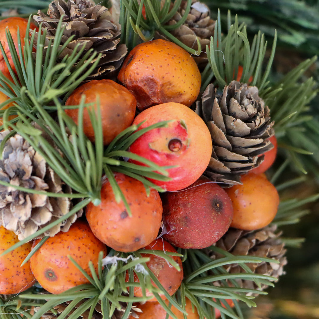 Orange Pods & Pine Ornament