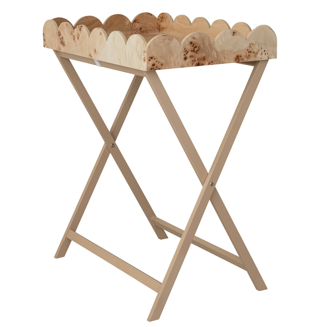 Scalloped Tray Folding Table