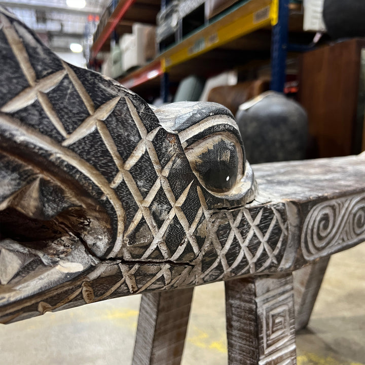 Vintage Alligator Bench