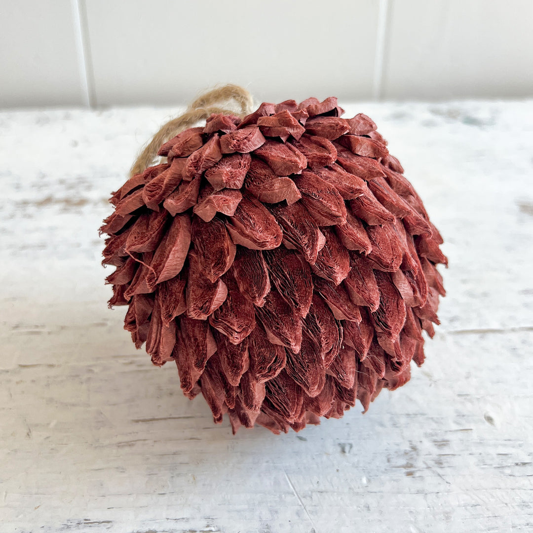 4" Burgundy Leaf Ball