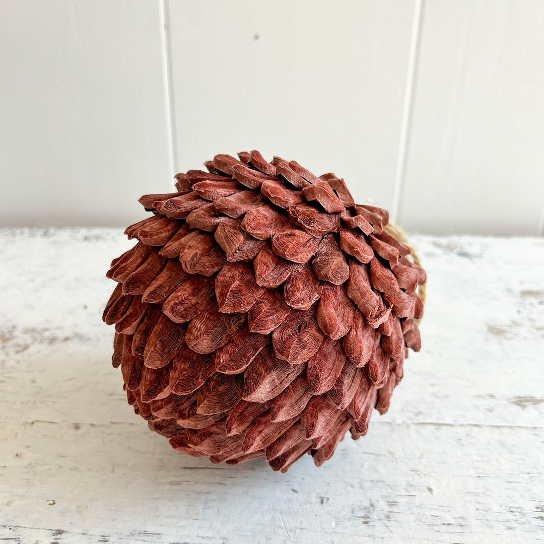 6" Burgundy Leaf Ball
