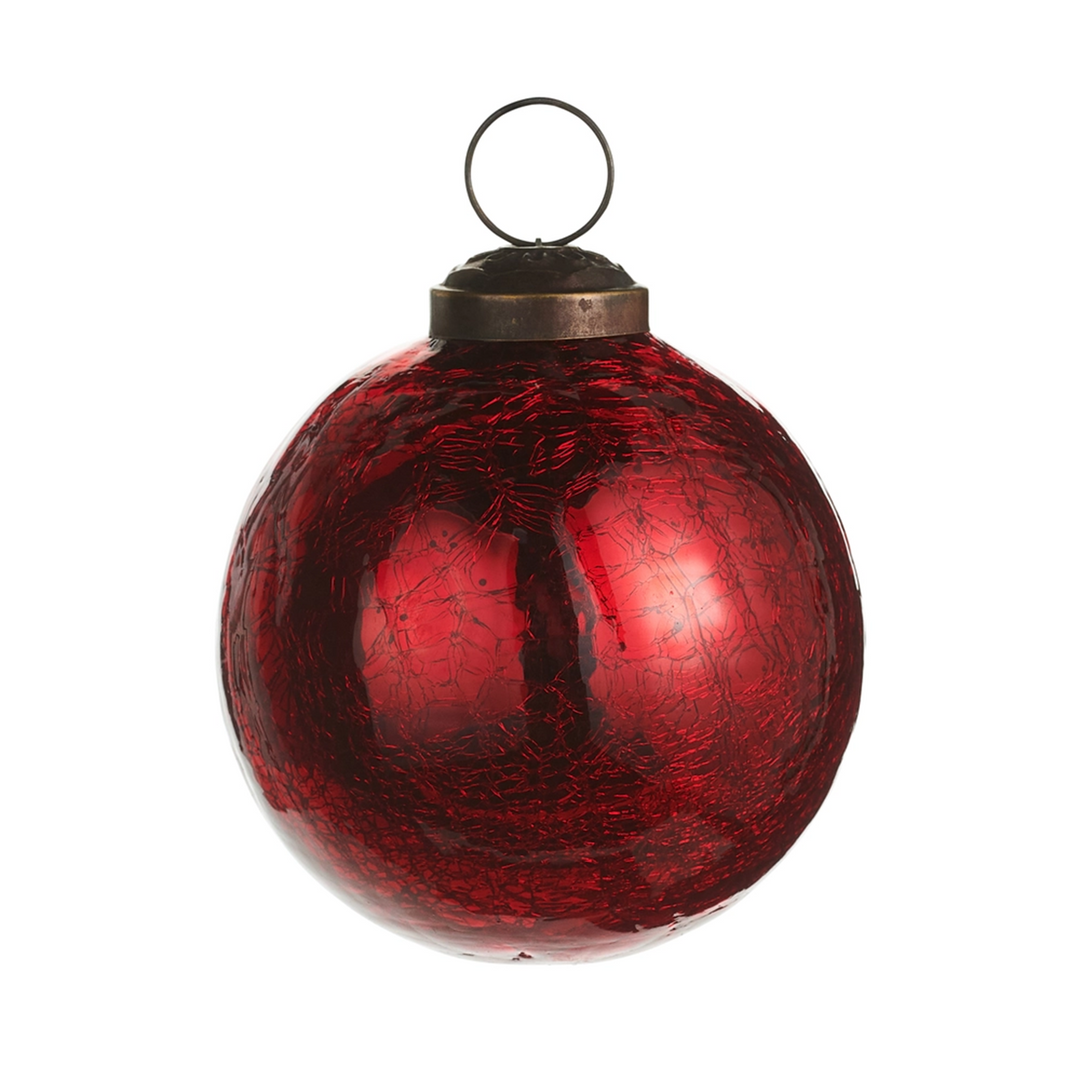 4" Marbled Red Ornament