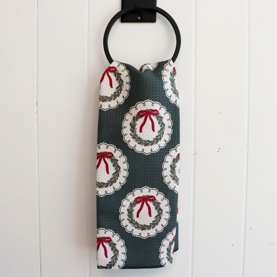 Merry Wreaths Tea Towel